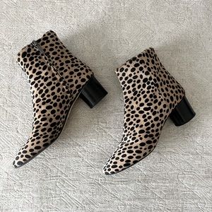 Cavallini leather calf hair boot leopard print